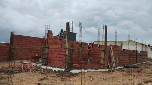 Alvenaria residencial em andamento